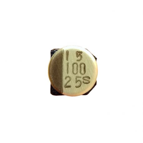 Фотография SMD конденсатора 100 мкФ 25 В твердотельного